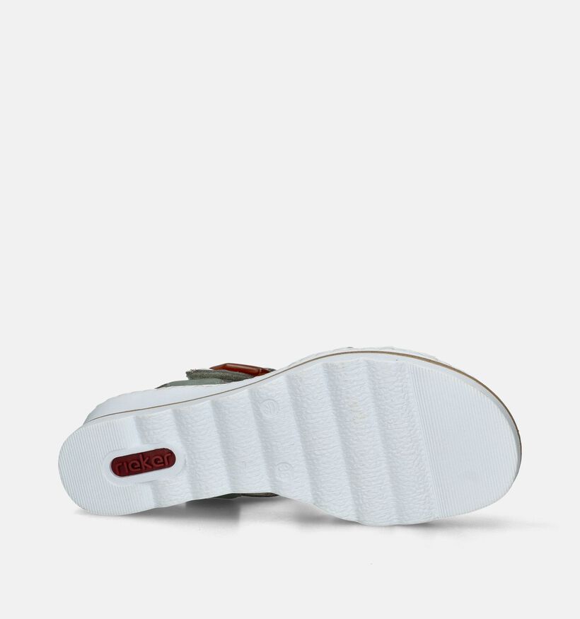 Rieker Sandales talon compensé en Blanc pour femmes (354959)