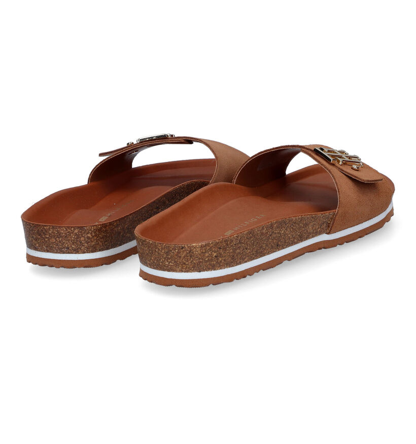 Tommy Hilfiger Molded Footbed Flat Ecru Slippers in daim (303996)