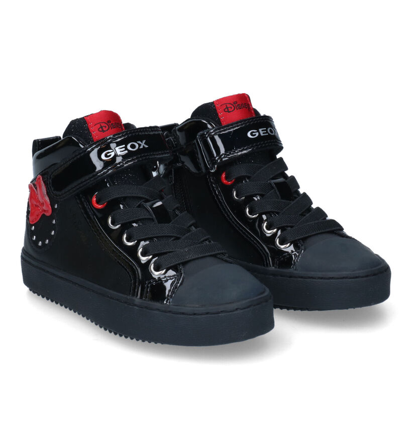 Geox Kalispera Zwarte Sneakers Disney Minnie Mouse in kunstleer (317652)