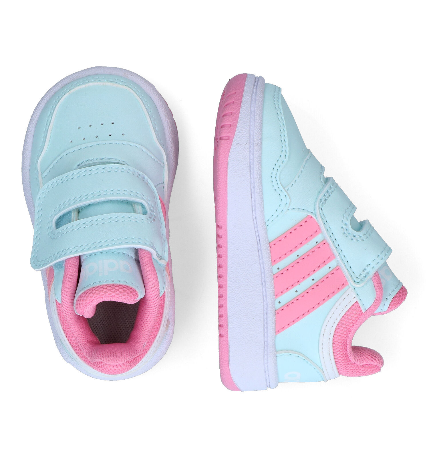 adidas Hoops 3.0 Baskets en Bleu Filles Chaussons b b en