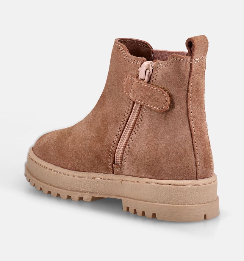 Milo & Mila Embroidery Lichtbruine Chelsea Boots voor meisjes (376433) - geschikt voor steunzolen