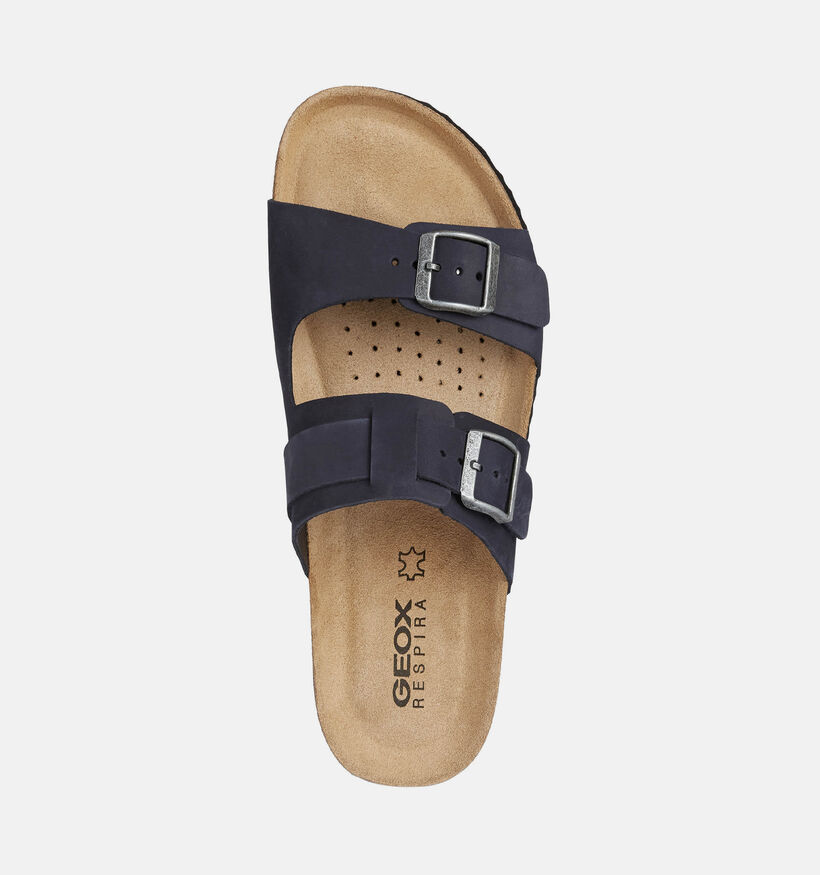 Geox Ghita Nu-pieds en Bleu fonc&eacute; pour hommes (369111)