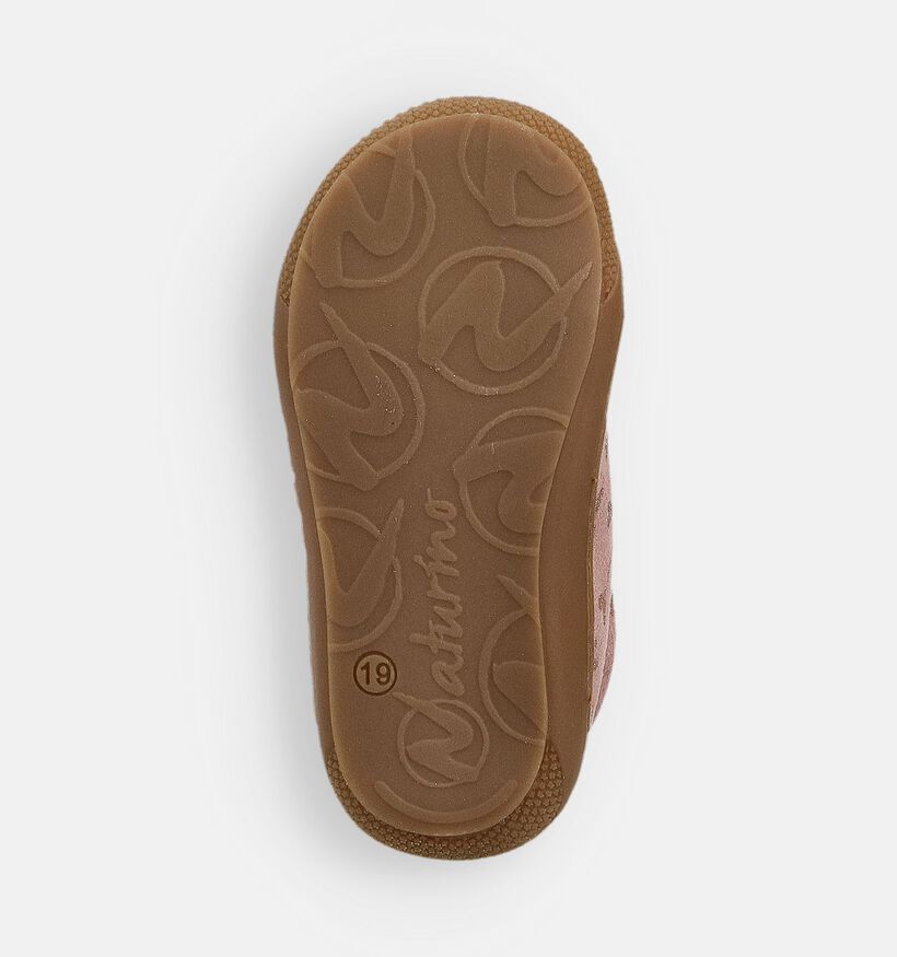 Naturino Cocoon Suede PR. Glitter Roze Babyschoenen voor meisjes (364239) - geschikt voor steunzolen