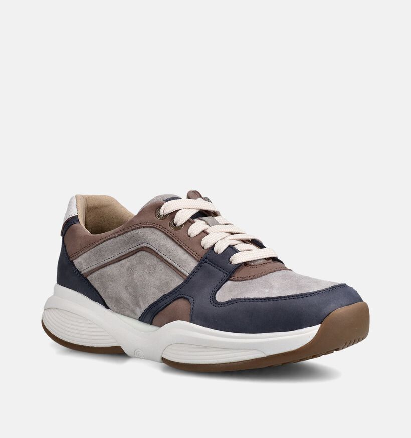 Xsensible Stretchwalker Grijze/Blauwe Veterschoenen voor heren (373626) - geschikt voor steunzolen