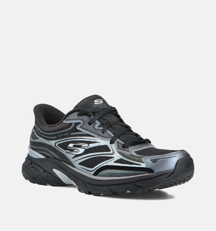 Skechers Stamina Baskets sportives en Noir pour femmes (360894) - pour semelles orthopédiques