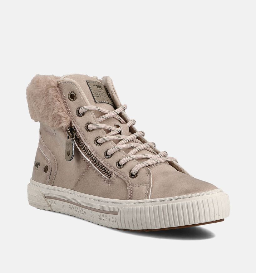 Mustang Baskets montantes en Beige pour femmes (363709)