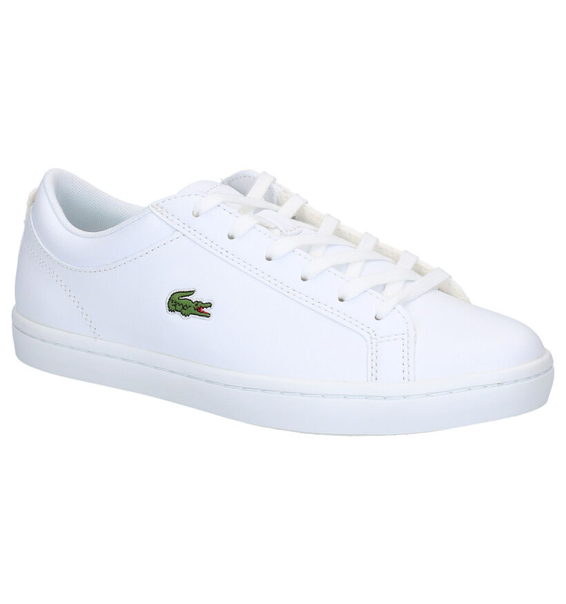 Lacoste Straightset Baskets en Blanc en cuir (266906)