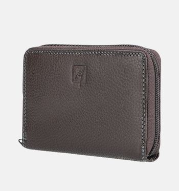 Label M Portemonnees Zwart/Cognac/Bruin/Rood