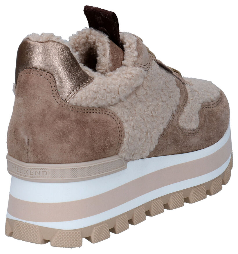 Weekend Taupe Veterschoenen voor dames (298725) - geschikt voor steunzolen