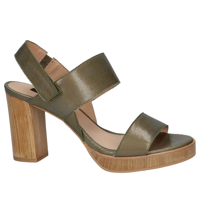 Kaki Sandalen met Hoge Hak Zinda, , pdp