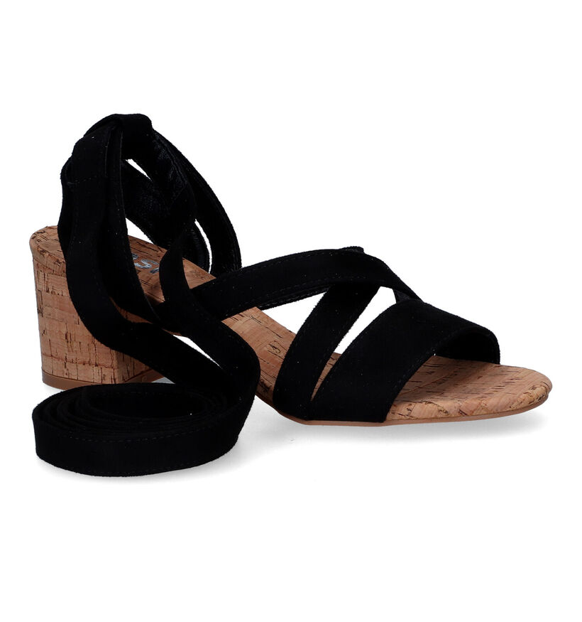 Posh by Poelman Zwarte Sandalen in stof (303357)