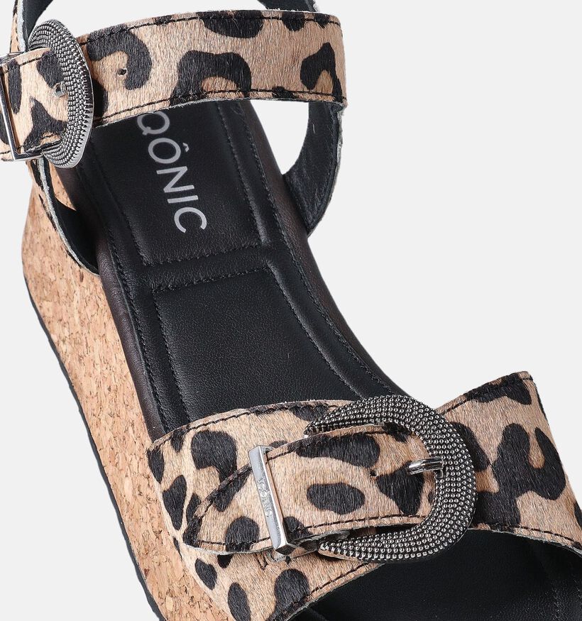 IQÔNIC Salina 4 Bruine Sandalen Met Sleehak voor dames (357702)