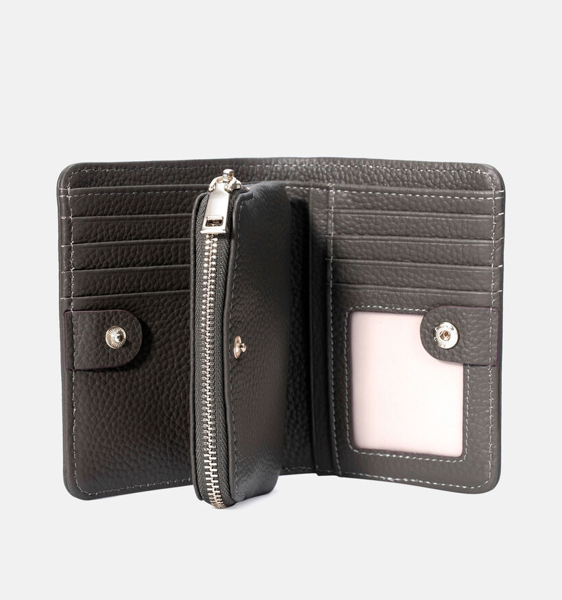 Crinkles Porte-monnaie zippé en Taupe pour femmes (365771)