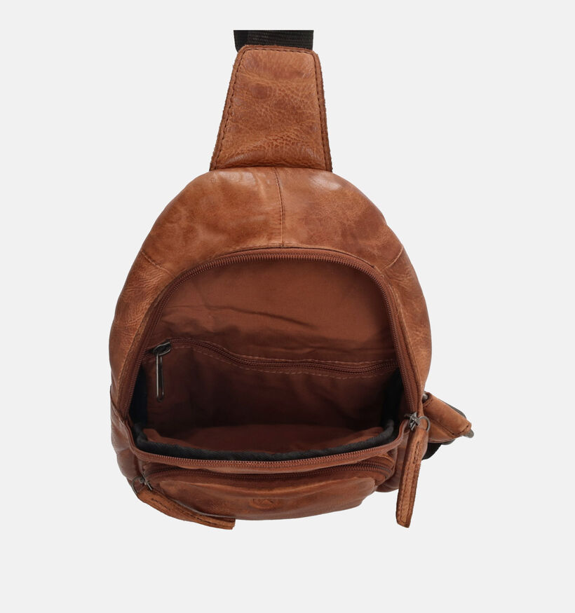 Hide & Stitches Sac port&eacute; crois&eacute; en Cognac pour femmes (374213)