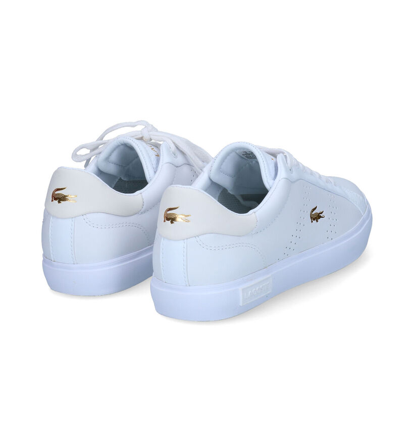 Lacoste Powercourt Witte Veterschoenen in kunstleer (305676)