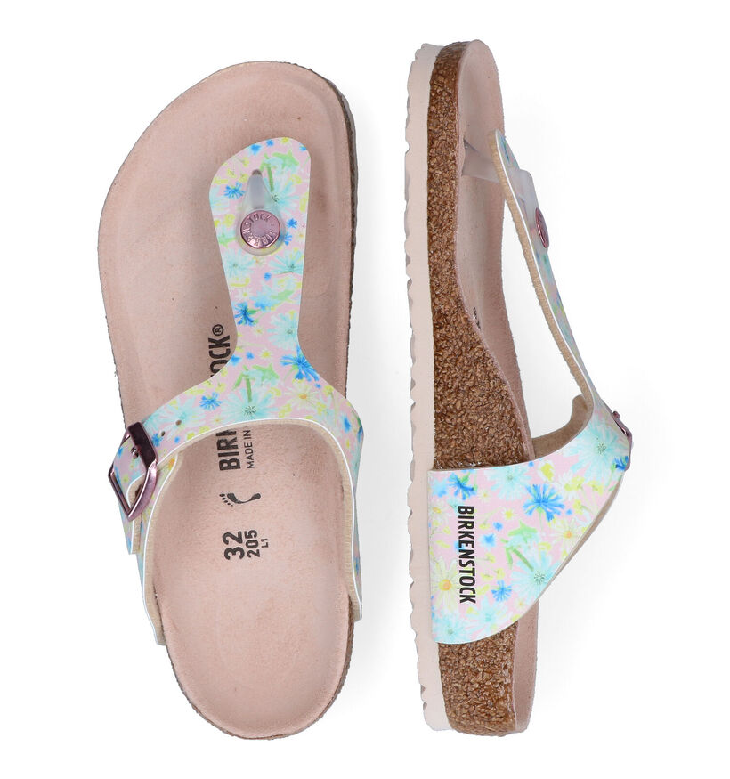 Birkenstock Gizeh Birko Flor Tongs en Or pour filles (338077)
