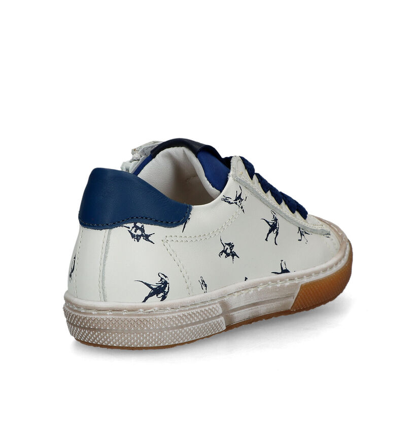 STONES and BONES Rulte Ecru Veterschoenen met dino's voor jongens (322104) - geschikt voor steunzolen
