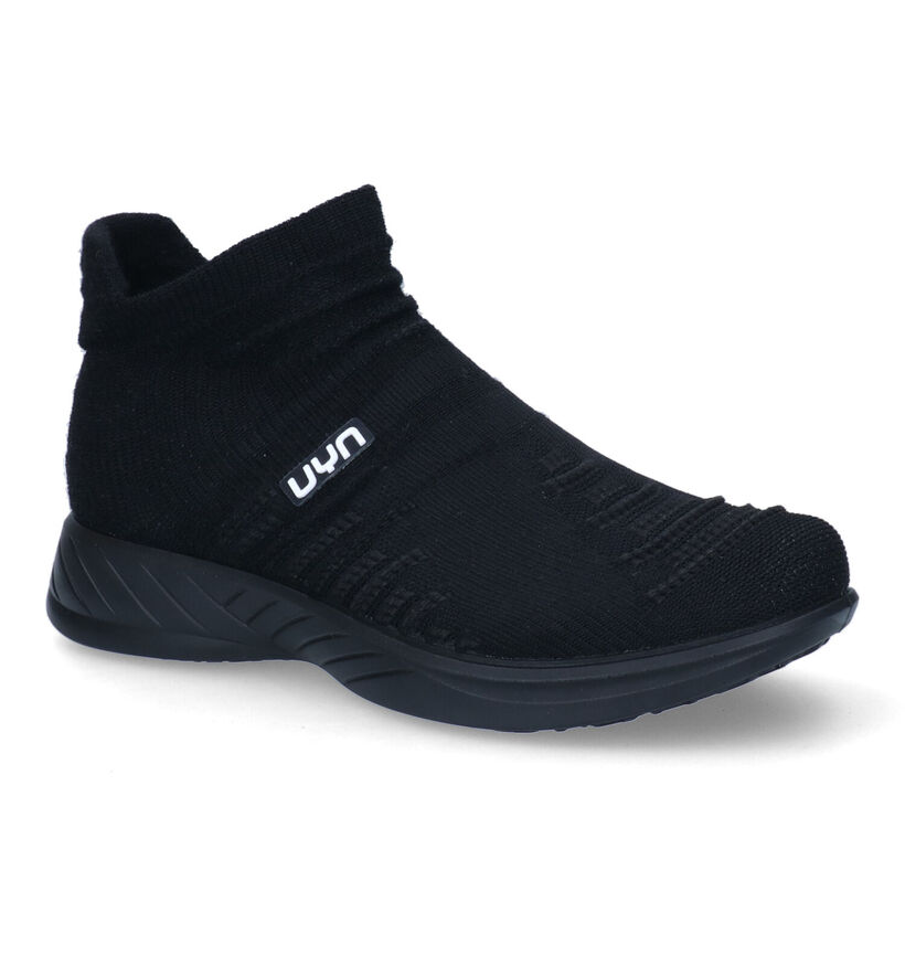 UYN X-Cross Black Sole Zwarte Sneakers in stof (303139)