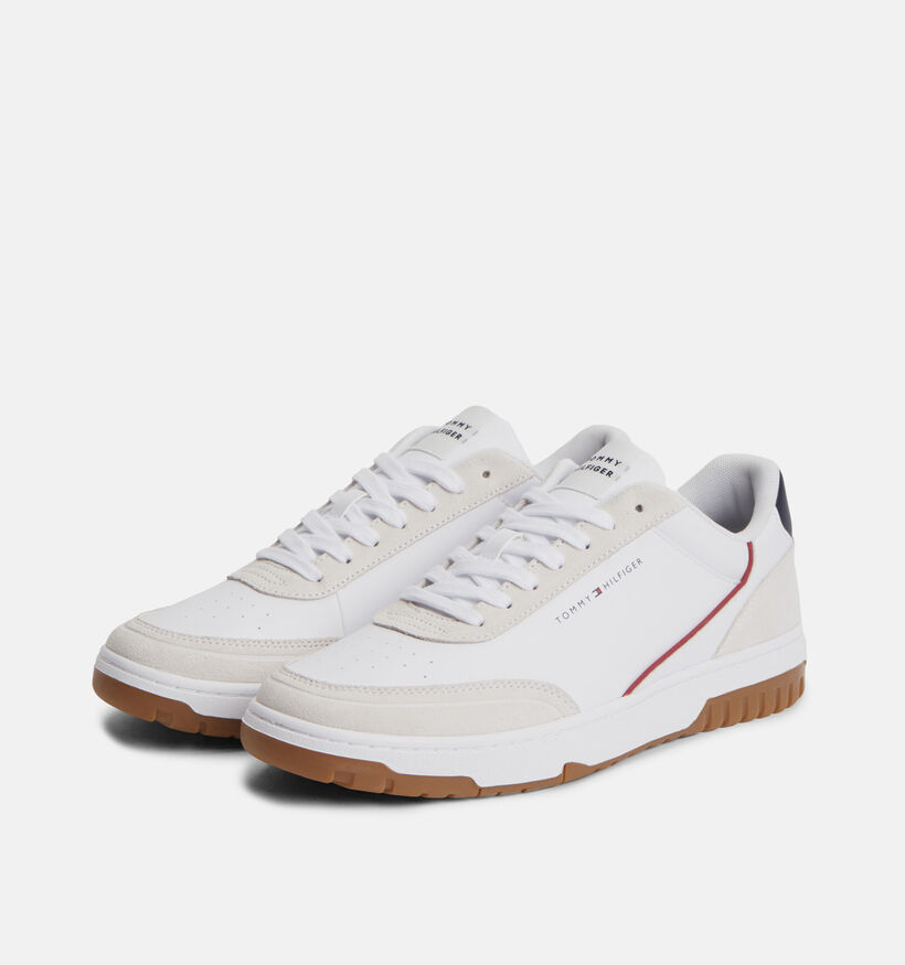 Tommy Hilfiger Basket Core Chaussures &agrave; lacets en Blanc pour hommes (374911) - pour semelles orthop&eacute;diques