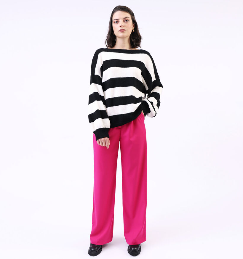 Dolce C. Pull rayé en Noir / Blanc (326406)