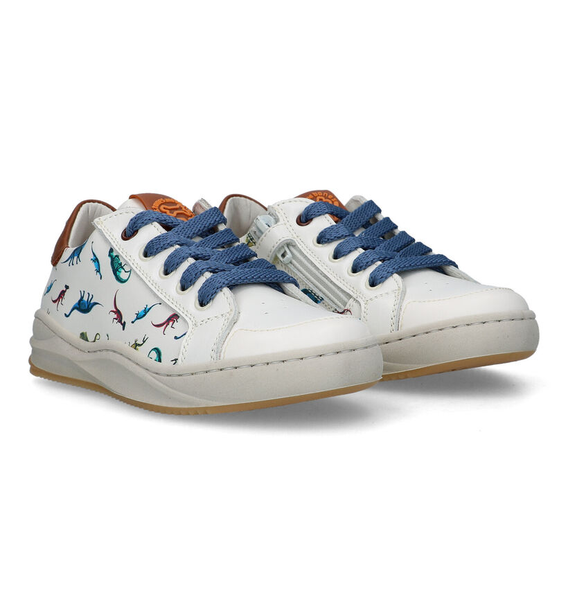 STONES and BONES Norie Ecru Veterschoenen voor jongens (322096) - geschikt voor steunzolen