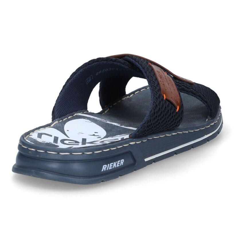 Rieker Blauwe Slippers in stof (308612)