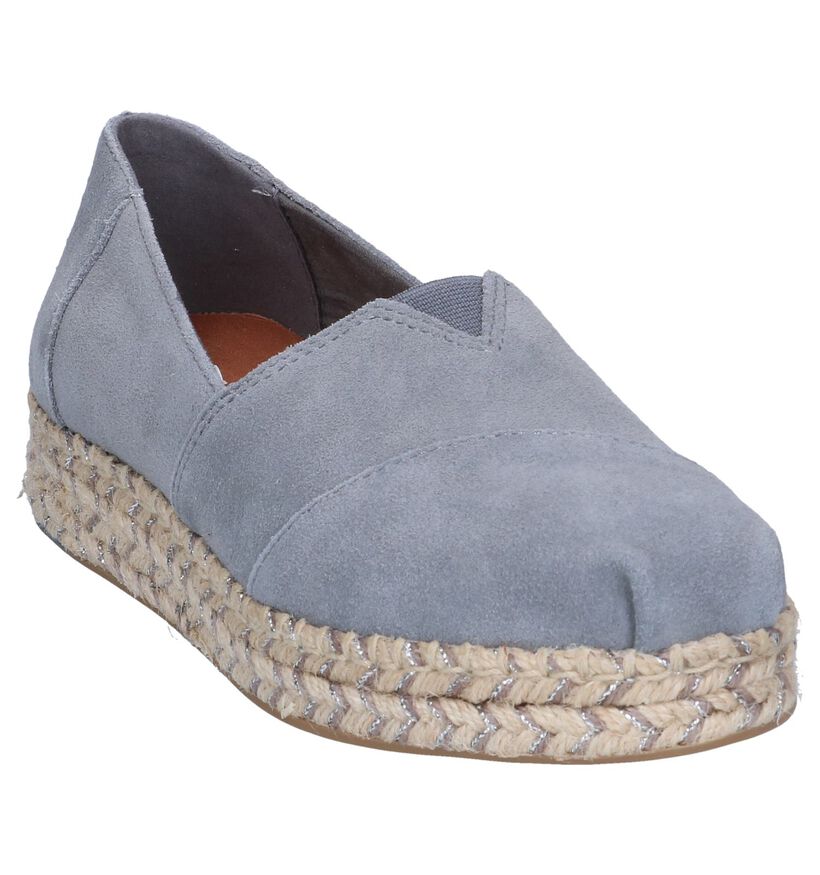 Blauwgrijze Espadrilles Toms in nubuck (242051)