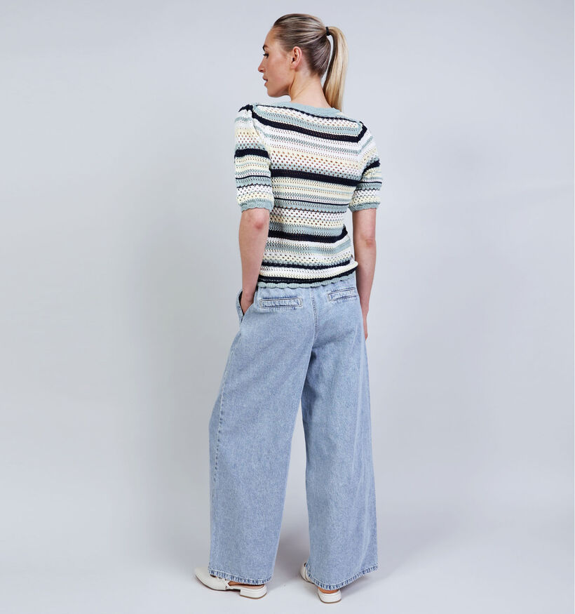 Vila Mina Stripe Knit Groene/Donkerblauwe Trui voor dames (374831)