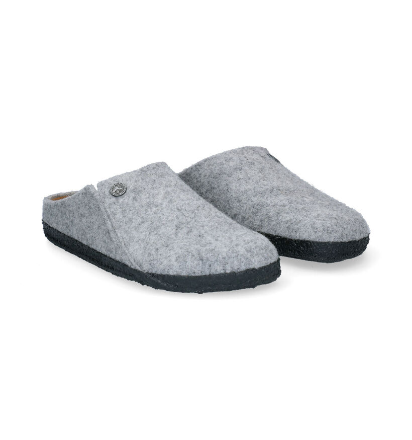 Birkenstock Zermatt Grijze Pantoffels in wol (294860)