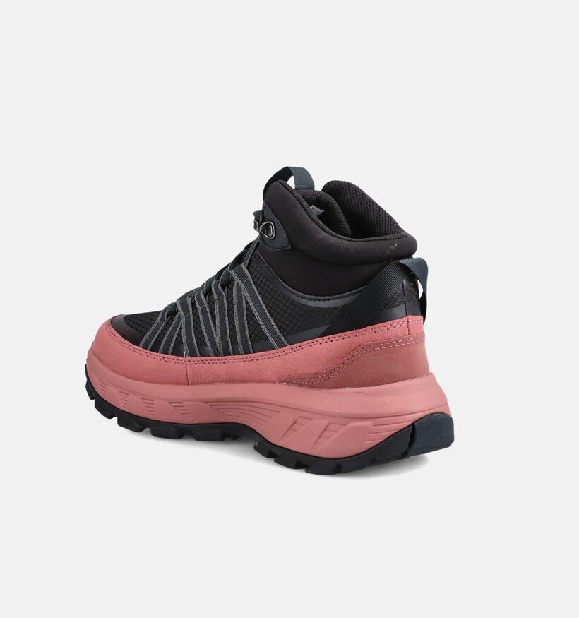 Jack Wolfskin Wild Hike Texapore Mid Zwarte/Oudroze Wandelschoenen voor dames (380518) - geschikt voor steunzolen