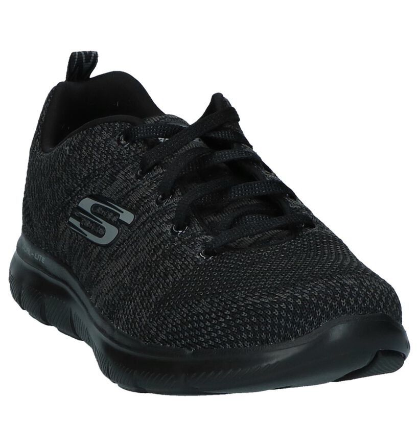 Donkergrijze Sneakers Skechers Flex Appeal in stof (224387)