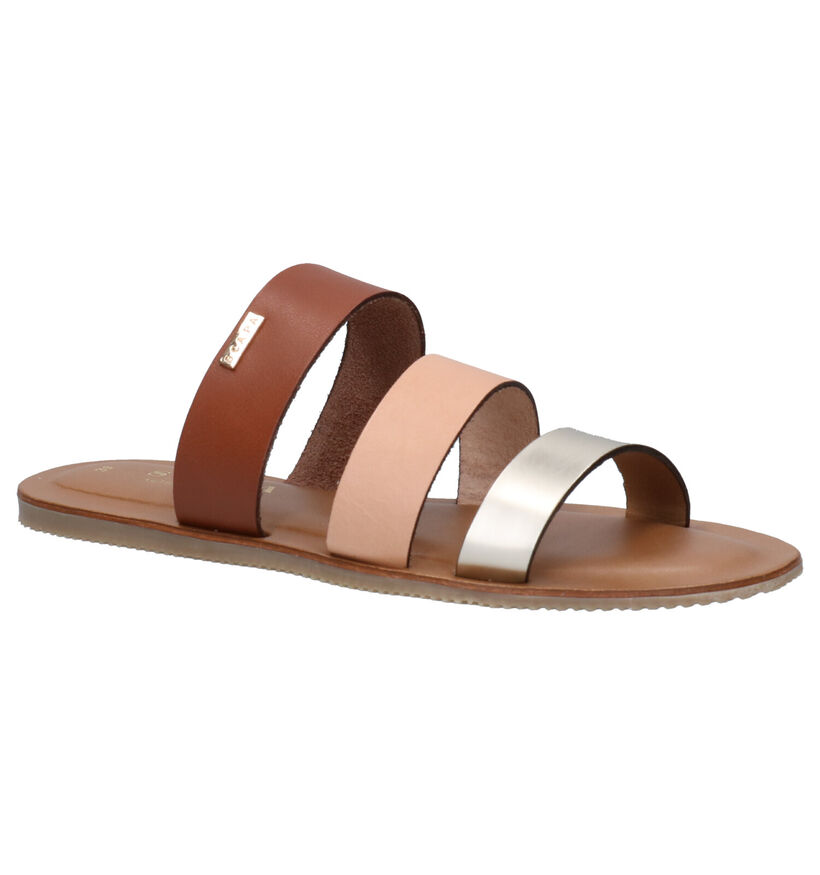 Scapa Nu-pieds plates en Cognac en cuir (270285)