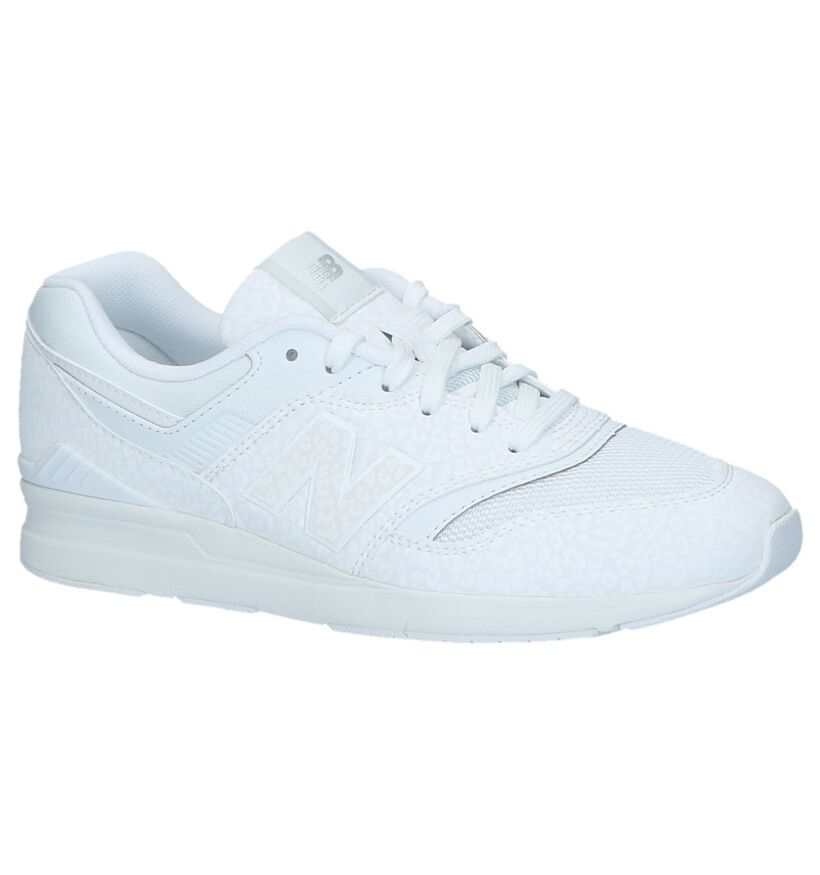 New Balance WL697 Witte Sneakers in kunstleer (220608)