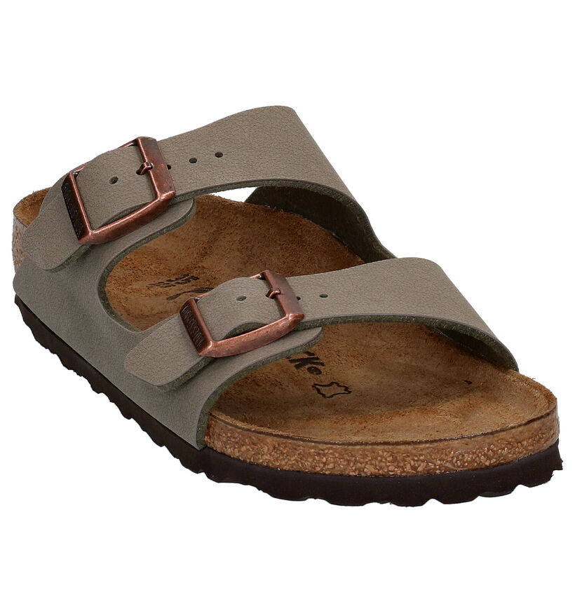 Birkenstock Arizona Birko Flor Zwarte Slippers voor jongens (338071)