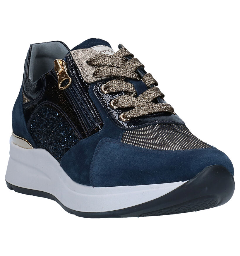 NeroGiardini Blauwe Sneakers in daim (278973)