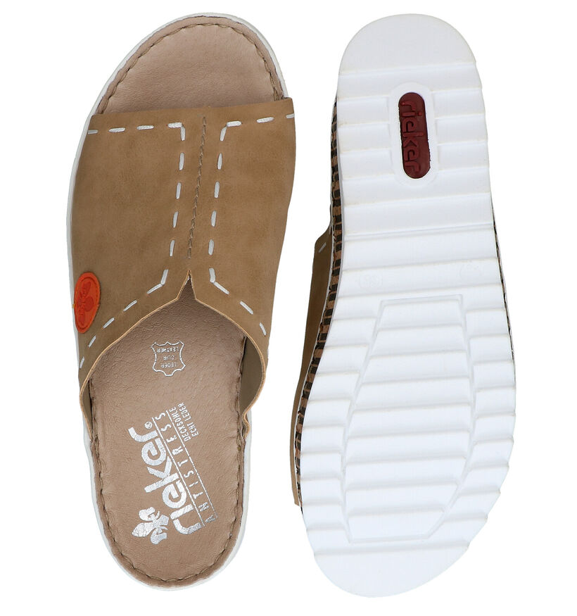 Rieker Nu-pieds compensées en Beige foncé pour femmes (287444)