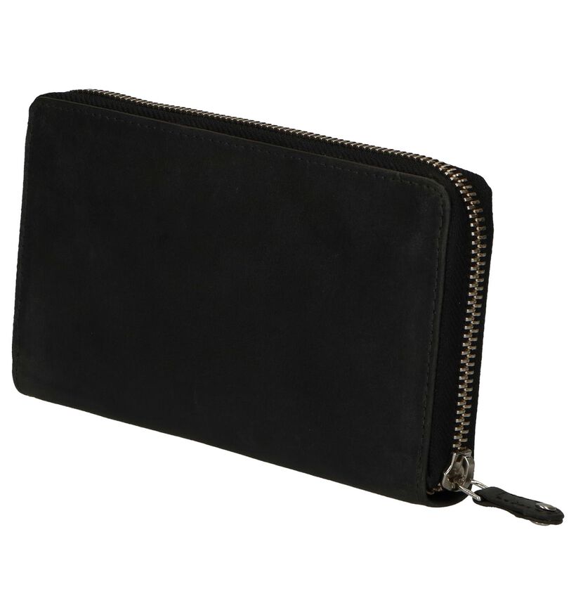 Hampton Bays Porte- monnaie zippé en Noir en cuir (237993)