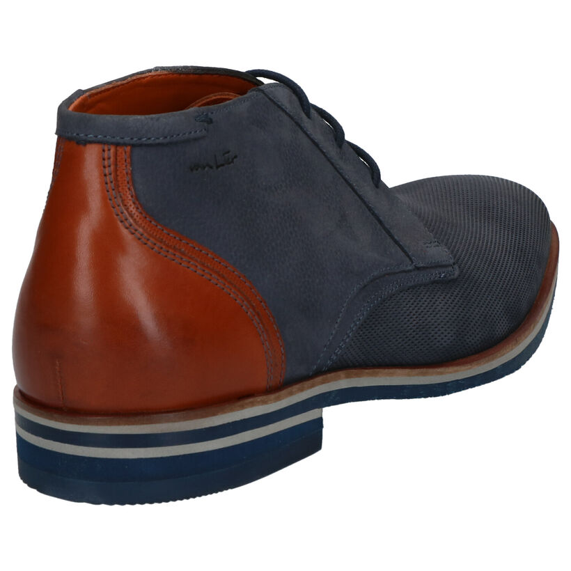 Van Lier Blauwe Hoge Schoenen in nubuck (277026)