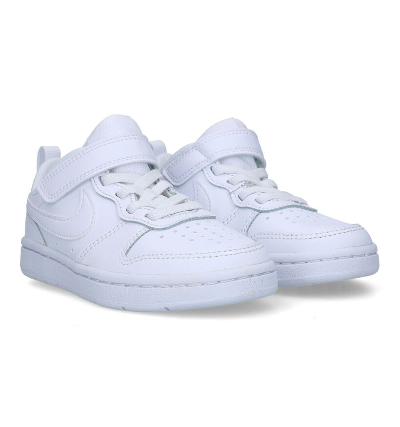 Nike Court Borough Baskets en Blanc pour filles, garçons (333172)