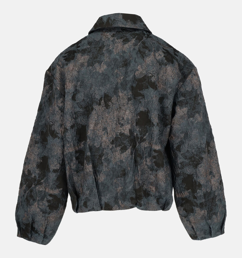 Mexx Jacquard Donkergrijze Bomberjas voor dames (380720)