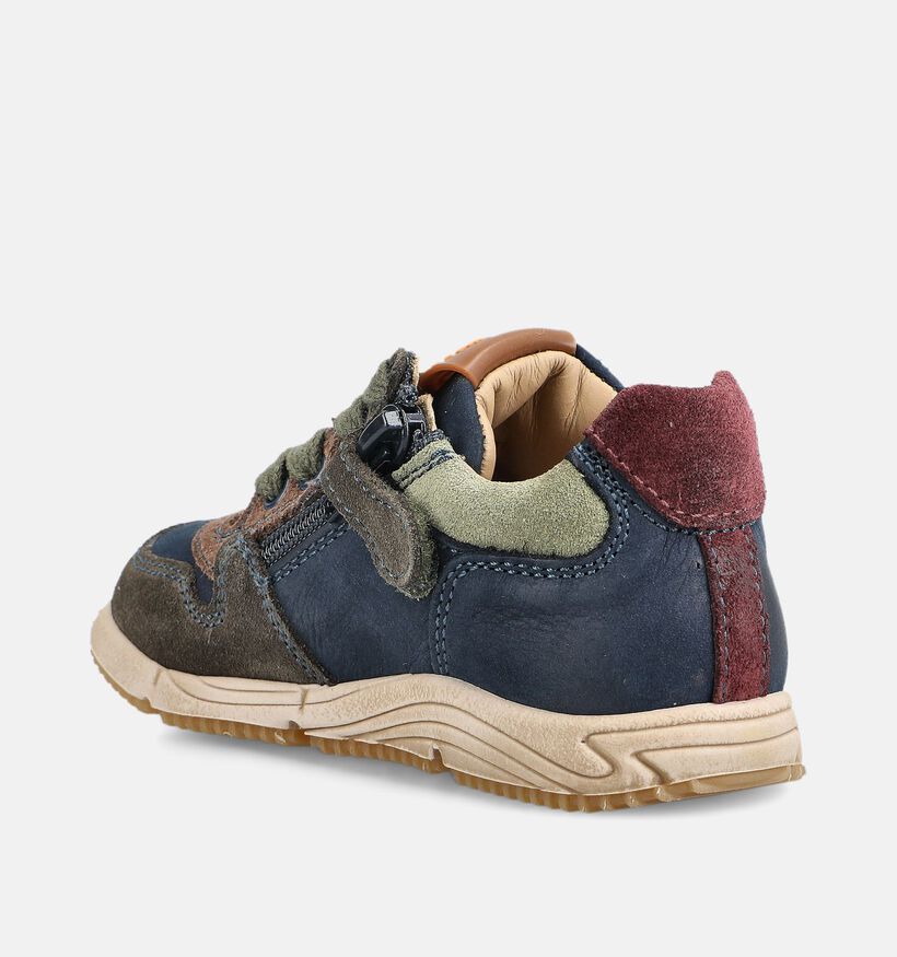 STONES and BONES Coly Baskets basses en Bleu/Vert Kaki pour gar&ccedil;ons (378193) - pour semelles orthop&eacute;diques