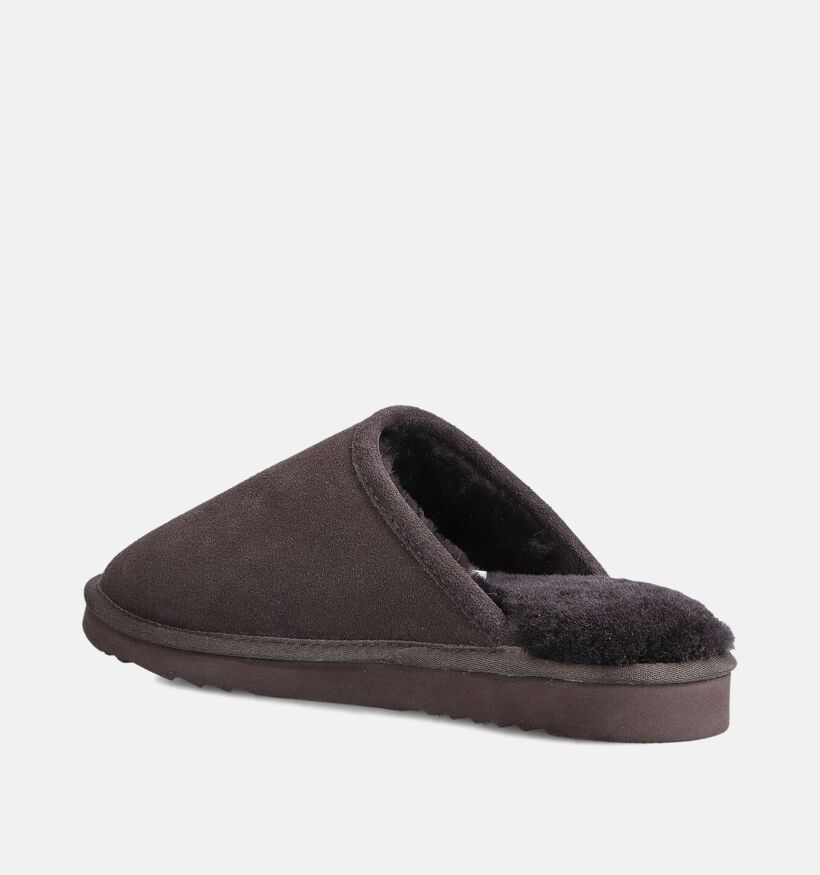 Warmbat Classic Pantoufles ouvertes en Brun fonc&eacute; pour hommes (379288)