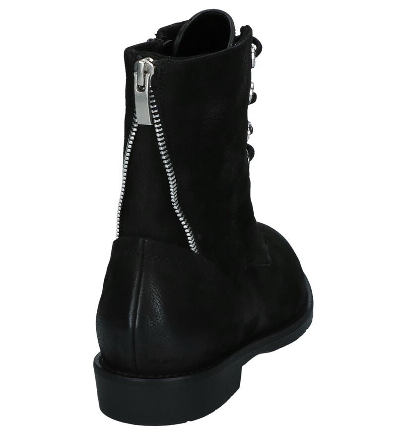 Zwarte Boots met Rits/Veter SPM in nubuck (226837)