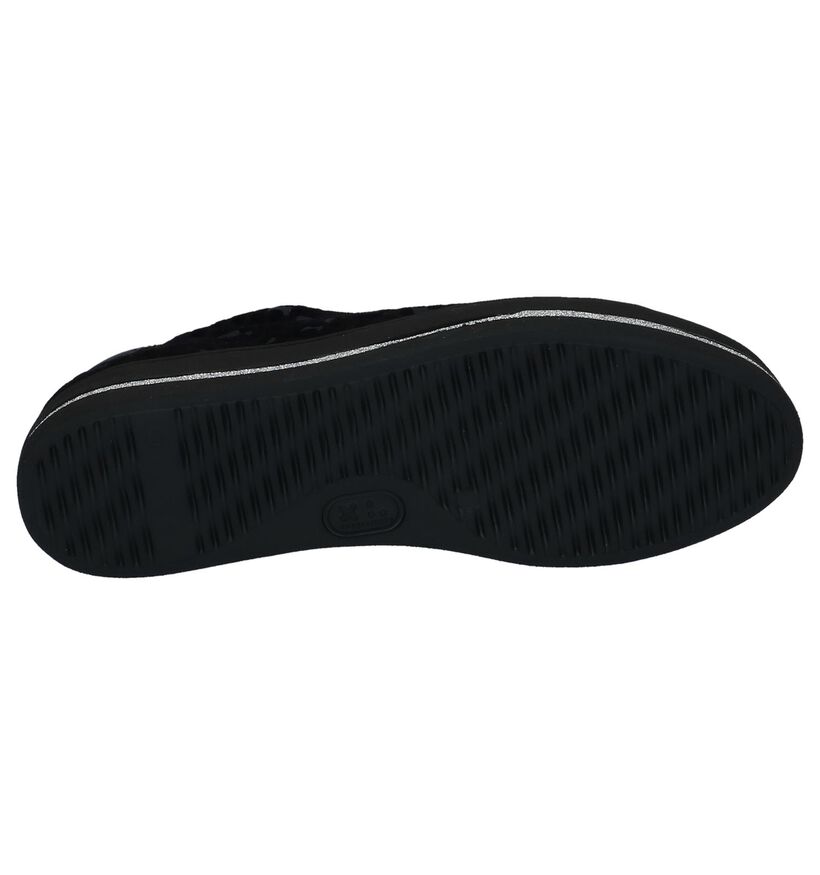 Zwarte Lage Sneakers met Luipaardprint Maripé in daim (230569)