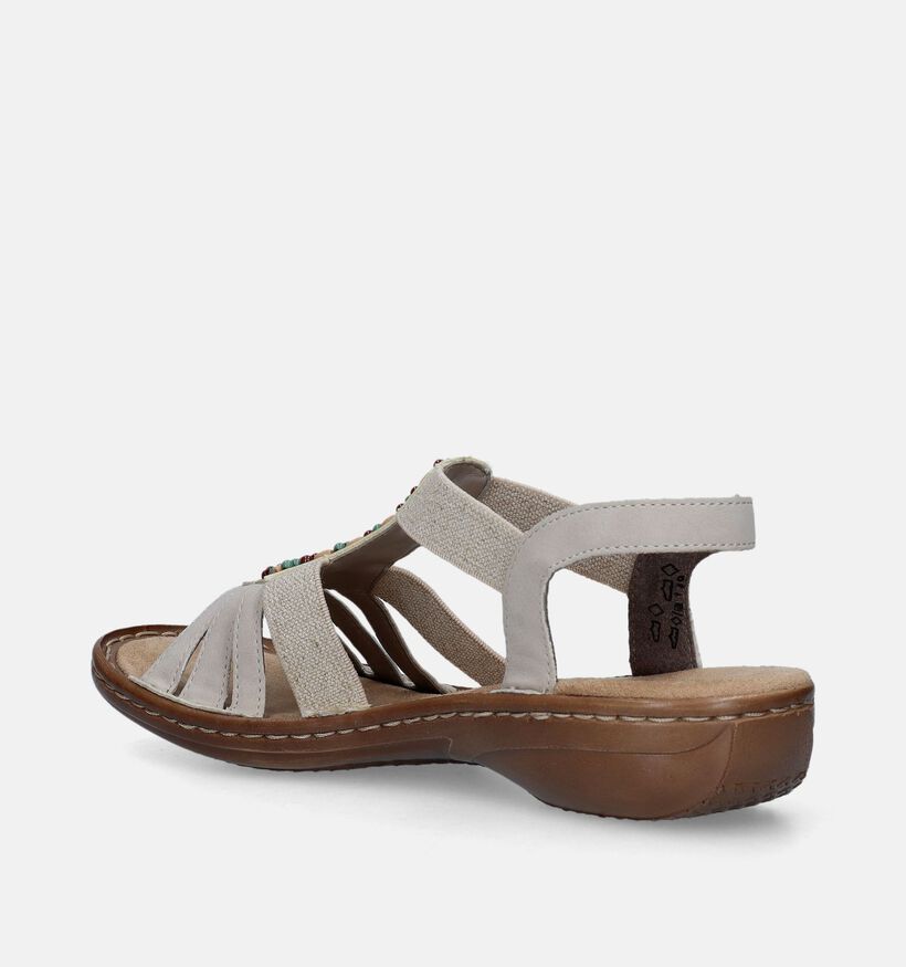 Rieker Beige Platte sandalen voor dames (339115)