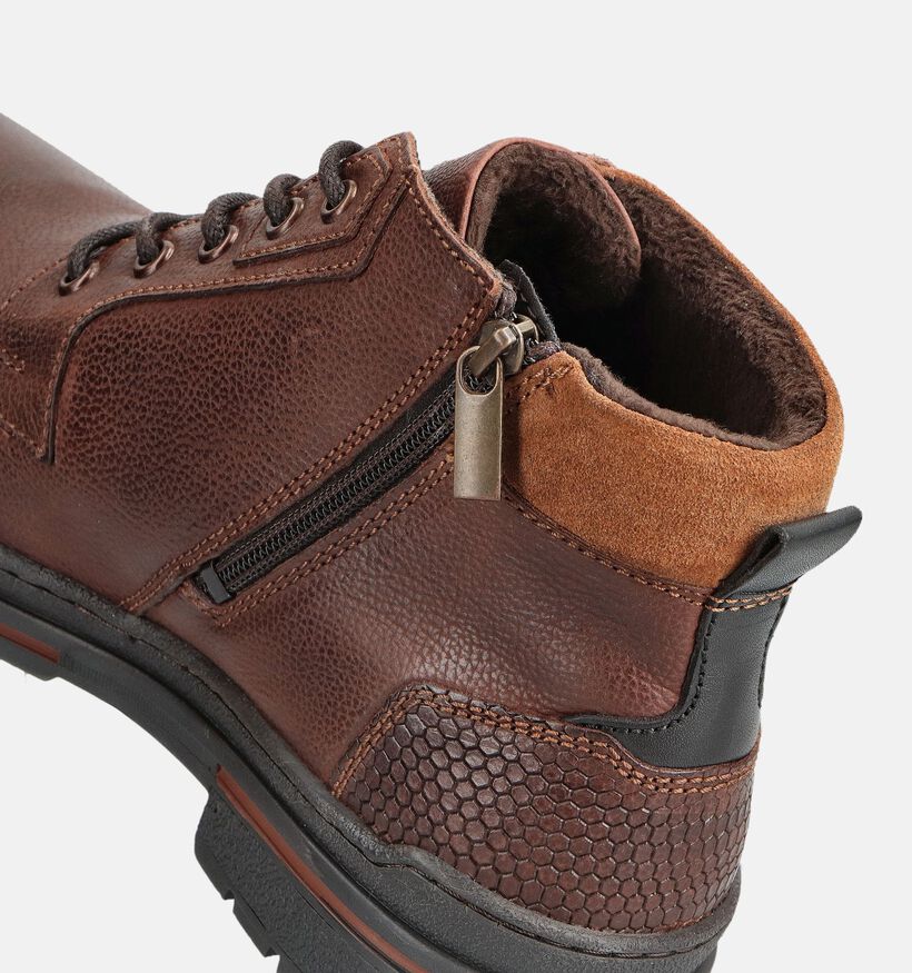 Via Borgo Boots à lacets en Cognac pour hommes (362918) - pour semelles orthopédiques
