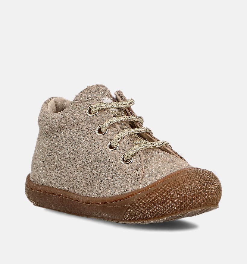 Naturino Cocoon Zip Lizard Gouden Babyschoenen voor meisjes (364266) - geschikt voor steunzolen