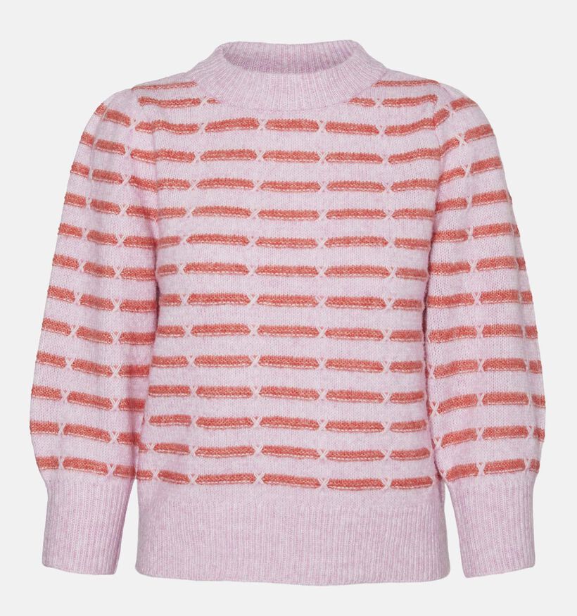 Vero Moda Leonor Pull rayé en Rose pour femmes (335324)