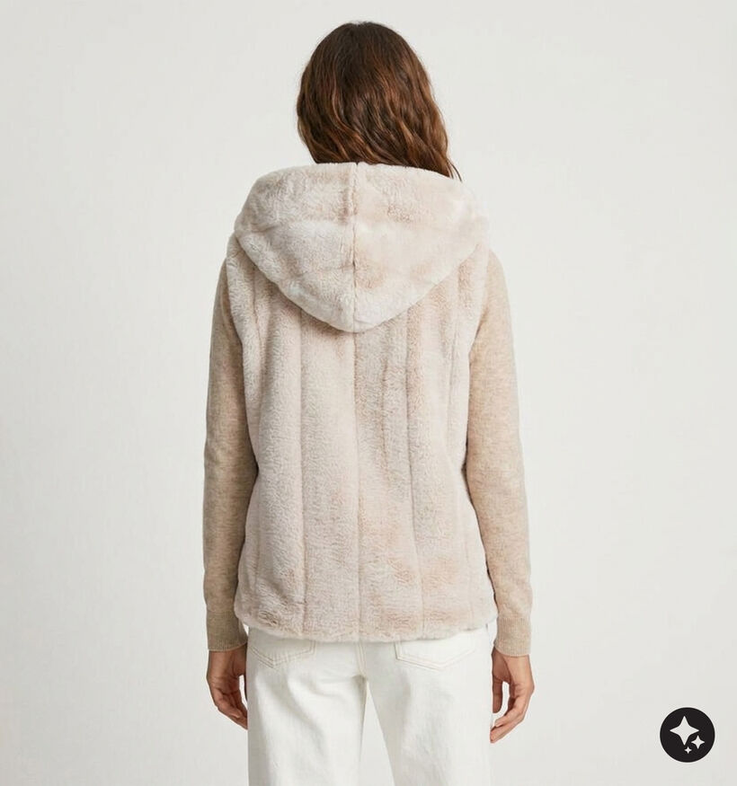 Guess Muted Stone Fluffy Ecru Bodywarmer voor dames (380764)