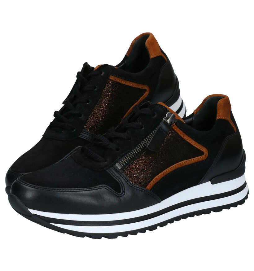 Gabor OptiFit Chaussures à Lacets en Noir en cuir (282283)